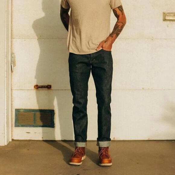 NWT Taylor Stitch The Slim Jean in Natural Indigo Selvage Sz 28 Button Fly Blue - Picture 1 of 12